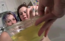 Warm piss for two babes