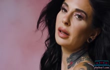 Busty MILF Joanna Angel shows her luscious body with tattoos for Playboy