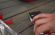 Great sex gift by perverted big cock stepson for his big tits MILF stepmom