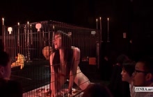 Japanese woman in cage