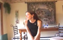 Constance gets wet in swimsuit