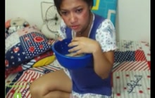 Webcam whore drinking own vomit