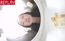 Japanese girls puking in public toilet