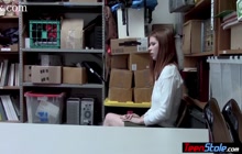 All natural redhead teen shoplifter Pepper Hart gets fucked by a dirty cop