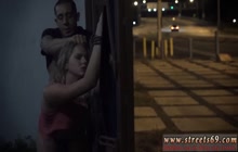 Blonde slut dominated in public road